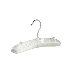 Baby Satin Padded Hanger, 26cm, White/Ivory