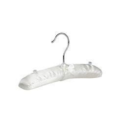 Baby Satin Padded Hanger, 26cm, White/Ivory