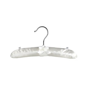 26cm ivory satin padded coat hanger 405 014 front view