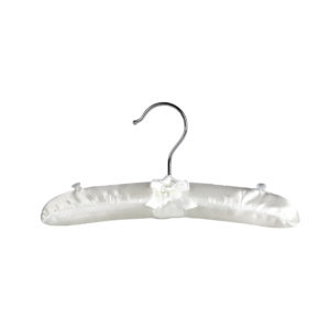 26cm ivory satin padded coat hanger 405 014 front view
