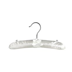 26cm ivory satin padded coat hanger 405 014 front view