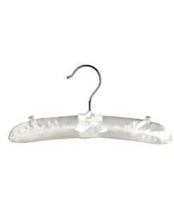 26cm ivory satin padded coat hanger 405 014 front view