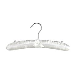 30cm ivory satin padded coat hanger 405 020 front view