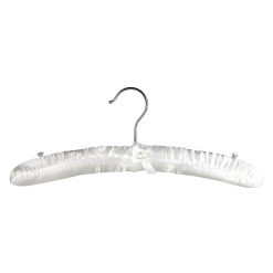 35cm ivory satin padded coat hangers 405 026 front view