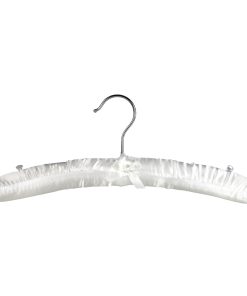 35cm ivory satin padded coat hangers 405 026 front view