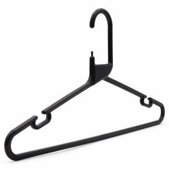 Strong Black Plastic Hanger, Heavy-Duty Multi-Purpose Coat Hanger, 41cm