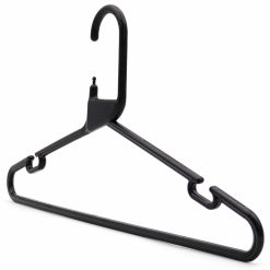 Alternative view of Strong Black Plastic Hanger, Heavy-Duty Multi-Purpose Coat Hanger, 41cm