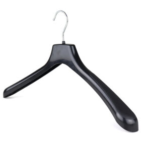 Alternative view of Large Plastic Jacket Hanger, 45cm, Black with Broad Shoulders