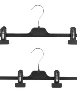 Alternative view of Trouser & Skirt Hanger with Clips, Black Plastic Clips Hanger, 36cm