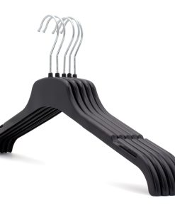 Alternative view of Black Strong Plastic Hanger with Notches, 43cm (RCT43)