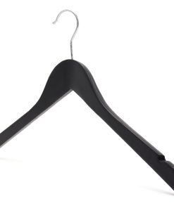 Alternative view of Black Wooden Coat Hanger with Notches, 44cm