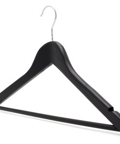 Alternative view of Black Wooden Hanger for Suits, Jackets, Trousers & Skirts, 44cm