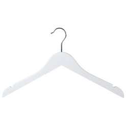 Alternative view of White Wooden Coat Hanger with Notches, 40cm