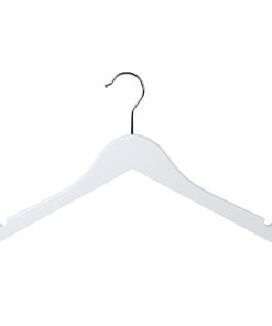 Alternative view of White Wooden Coat Hanger with Notches, 40cm
