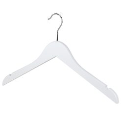 White Wooden Hanger with Notches, 40cm