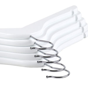 40cm White Wooden Coat Hanger with Notches