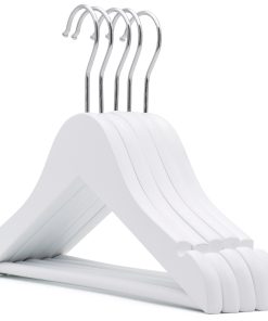 5 x White Wooden Children's Hangers 30cm