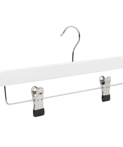 wooden hanger white trouser with clips 402-468