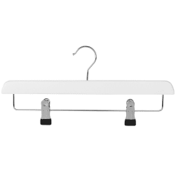 wooden hanger white trouser with clips front 402-468