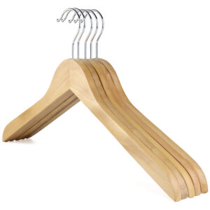 Alternative view of Cheap Wooden Coat Hanger, 44cm, Natural Wood