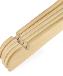 5 x wooden slim tops hangers - notches close up