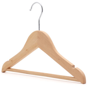 Wooden Children's Hanger, 30cm, Natural Wood, Angled View