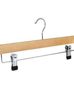 Large Wooden Clip Hanger for Trousers and Skirts, 39cm, Natural Wood