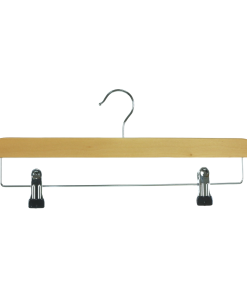 wooden hanger trouser with clips 39cm front 402-630