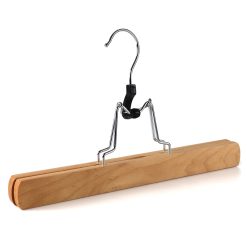Wooden Trouser Clamp Hanger, 28cm, with Soft Felt Pads