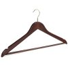 Dark wooden hanger for suits