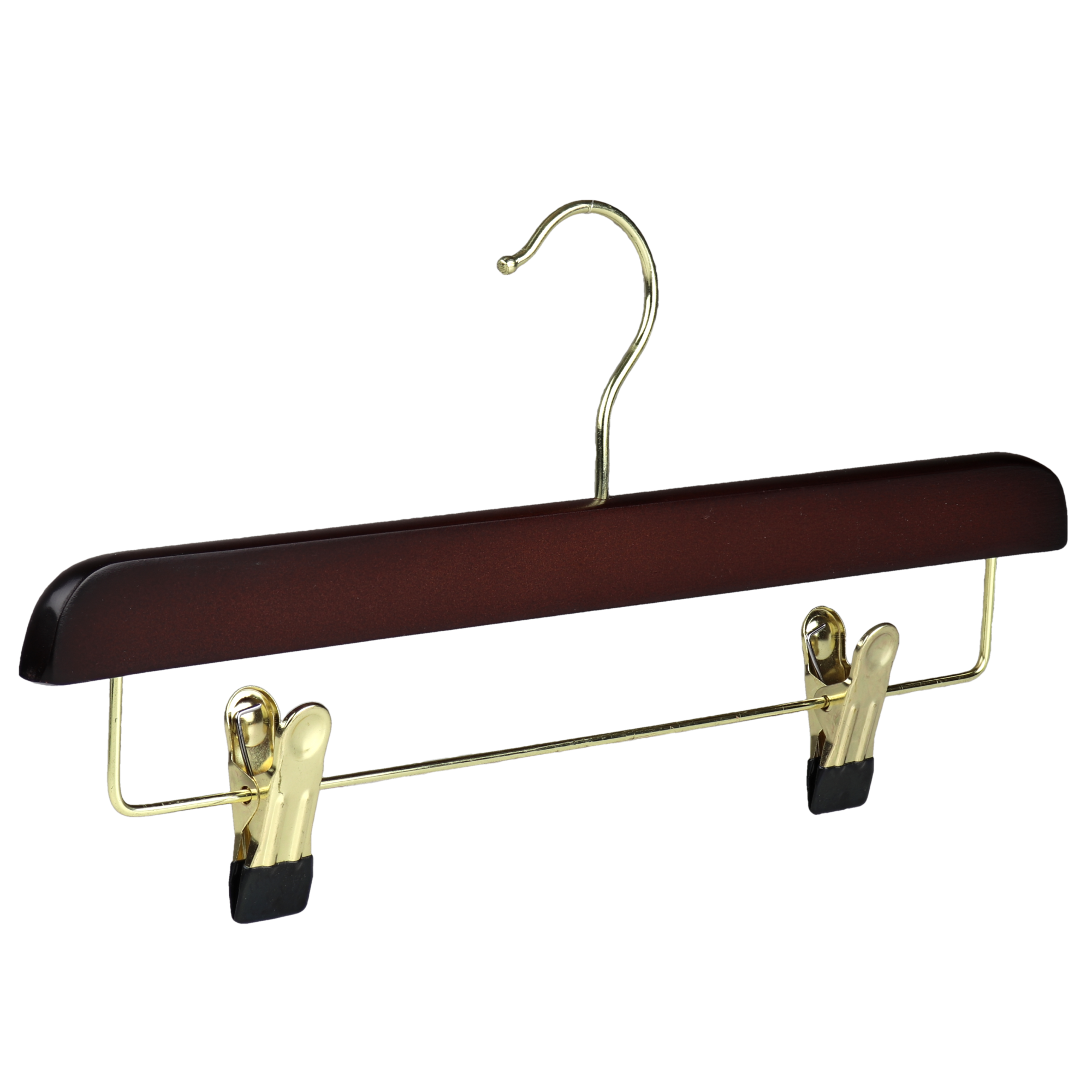 wooden walnut hanger trouser with clips 35cm 402-778
