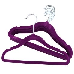 Children's Purple Velvet Hanger, 30cm, Slimline & Space-Saving