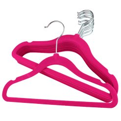Children's Pink Velvet Hanger, 30cm, Slimline & Space Saving
