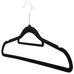 Alternative view of Black Velvet Coat Hanger, Slimline & Space-Saving, 42cm