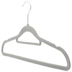 Alternative view of Grey Velvet Coat Hanger, Slimline & Space-Saving, 42cm