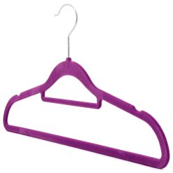 Alternative view of Purple Velvet Coat Hanger, Slimline & Space-Saving, 42cm