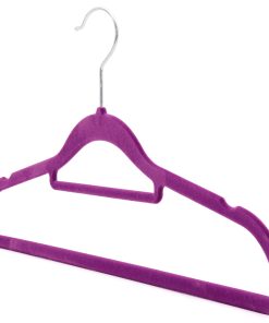 Alternative view of Purple Velvet Coat Hanger, Slimline & Space-Saving, 42cm