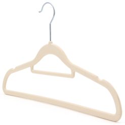 Alternative view of Beige Velvet Coat Hanger, Slimline & Space-Saving, 42cm