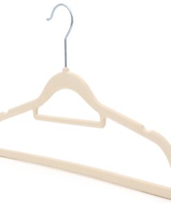 Alternative view of Beige Velvet Coat Hanger, Slimline & Space-Saving, 42cm