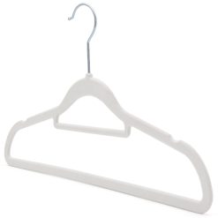 Alternative view of White Velvet Coat Hanger, Slimline & Space-Saving, 42cm