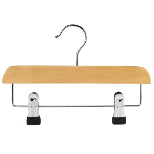 wooden hanger trouser with clips 402-658