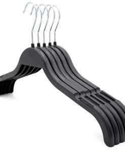 Alternative view of Medium Plastic Coat Hanger, Black with Notches, 42cm