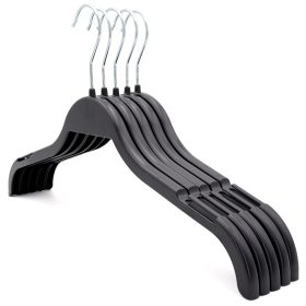 Alternative view of Medium Plastic Coat Hanger, Black with Notches, 42cm