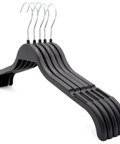 Alternative view of Large Plastic Coat Hanger, Black with Notches, 45cm