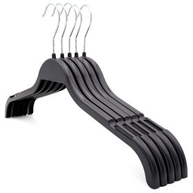 Alternative view of Large Plastic Coat Hanger, Black with Notches, 45cm