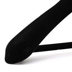 Black velvet suit/dress hanger close up picture of end of hanger arm