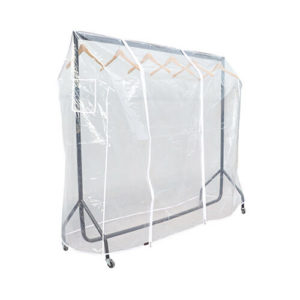 Clothes Rail Cover 3, 4, 5 & 6ft, Clear Plastic with Pocket