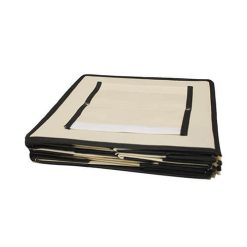 Hanging Wardrobe Organiser, 7 Shelves, Cream, folded