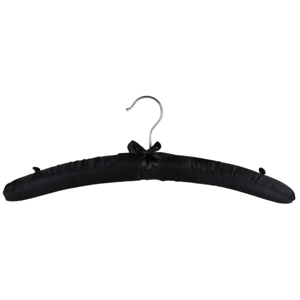 Black Satin Padded Hanger Wedding Coat Hangers The Hanger Store