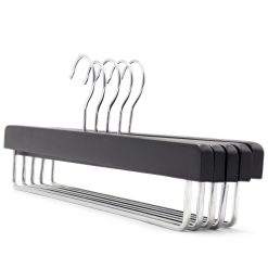 wooden trouser hangers in black wood